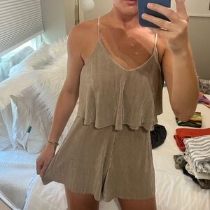 Ribbed silky romper